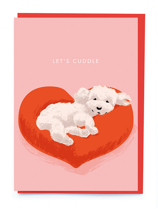 Poodle on Heart Cushion Valentine